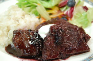 豚肉のブルーベリー煮込み